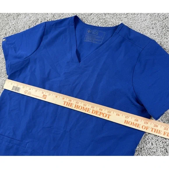 Figs Technical Collection Casma Womens Scrub Top Blue Pockets‎ Small - Picture 6 of 7